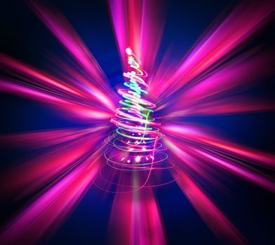 xmas tree (lights) on the color background
