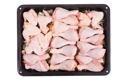 raw chicken legs isolated on the white background
