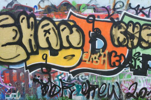 street art background from the city of Prague