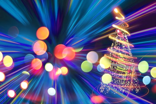 xmas tree from the color christmas lights