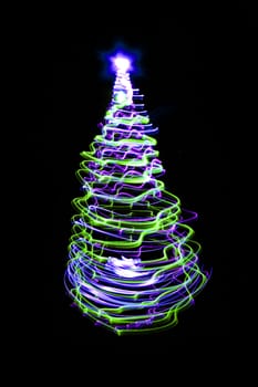 christmas tree from the color xmas lights