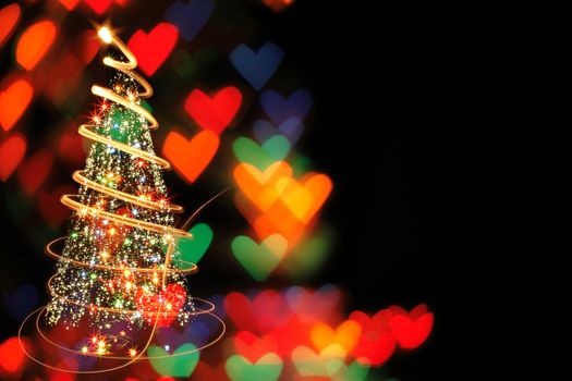 christmas tree from the color xmas lights