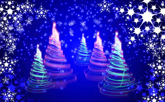 xmas tree (forest) on the color background