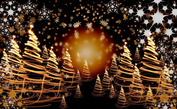 xmas tree (forest) on the color background