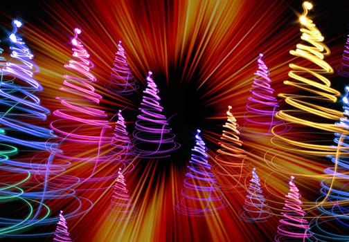 xmas tree (forest) on the color background