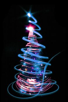 christmas tree from the color xmas lights