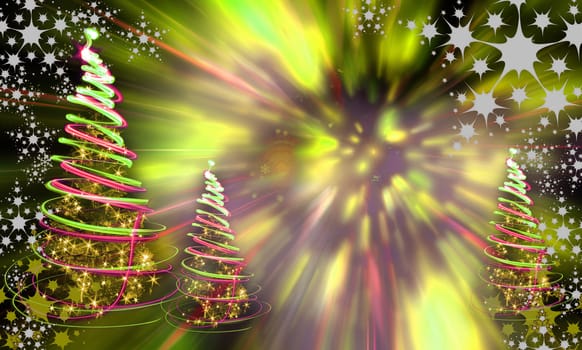 xmas tree (lights) on the color background