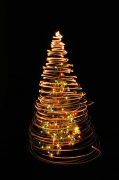xmas tree isolated on the black background