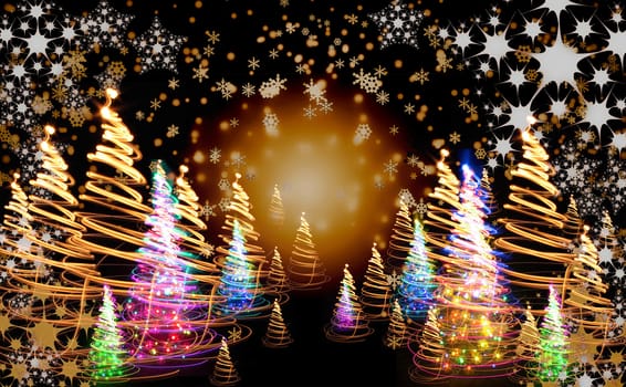 xmas tree (forest) on the color background