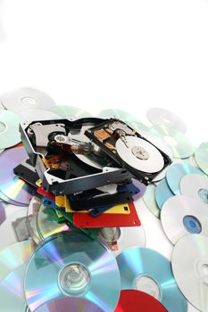 nice color hdd, floppy, dvd and cd-rom  data background