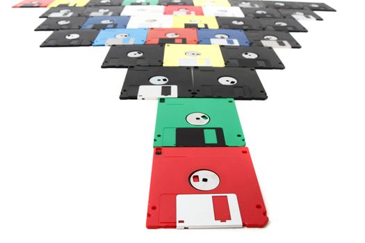 old floppy discs as very nice computer color background