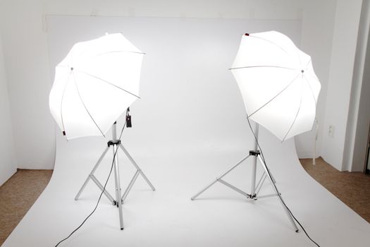 my small photo studio with two lights