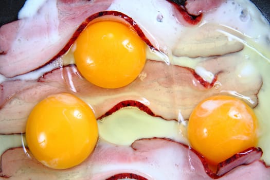 smoked meat and eggs as nice food background