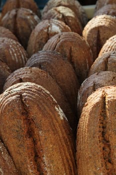 big czech bread as traditional food background