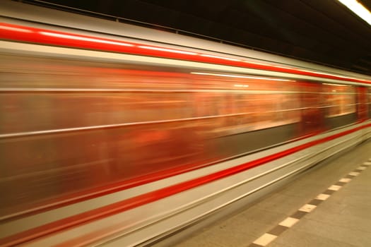 Prague subway as very nice transportation background
