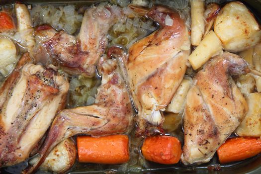 roasted rabbit meat as nice food  background