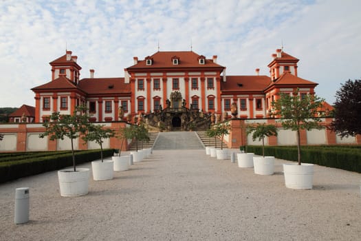 red Troja castle from the Prague city 