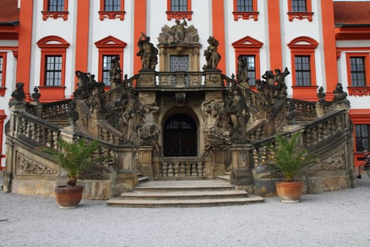 red Troja castle from the Prague city 