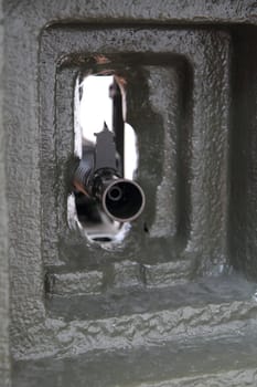 detail of gun from the second world war 