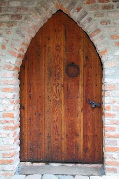 old wooden door as interesting architectural background
