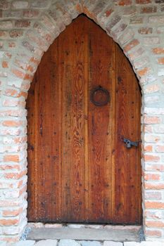 old wooden door as interesting architectural background