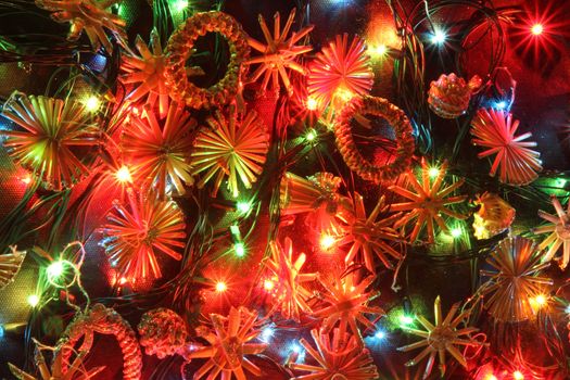 very nice christmas background with the color lights