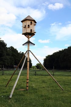 big dovecot from the czech country with blue sky  