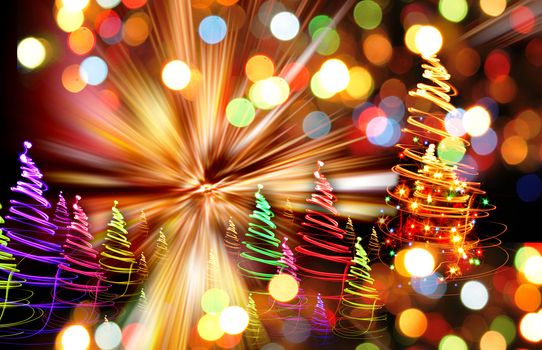 christmas tree with very nice color background