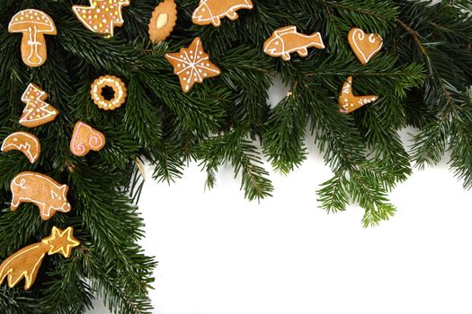 christmas cookies isolated on the white background