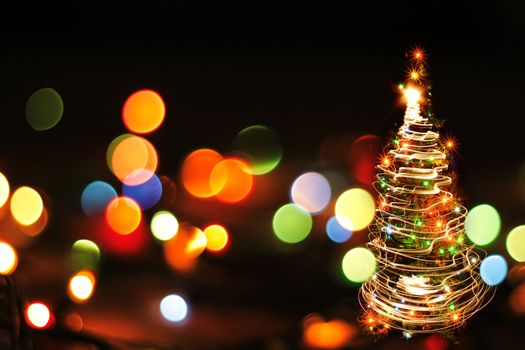 christmas tree from the color xmas lights