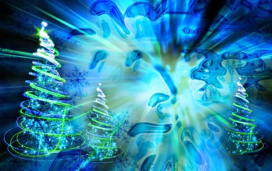 xmas tree (lights) on the color background