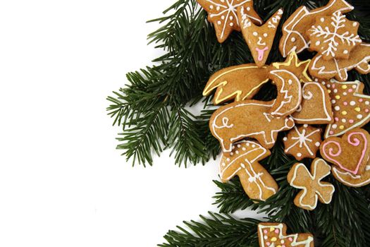 christmas cookies isolated on the white background