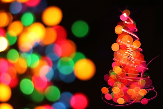 xmas tree from the color christmas lights