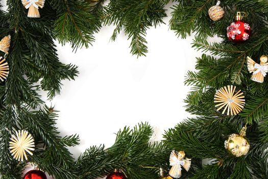 christmas frame isolated on the white background
