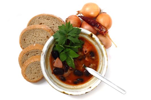chili con carne isolated on the white background