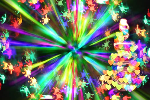 xmas tree from the christmas lights in the night