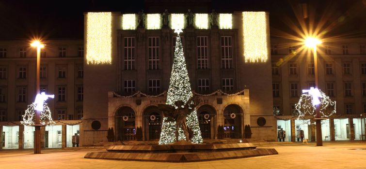 christmas tree in the Ostrava city in Czech republic
