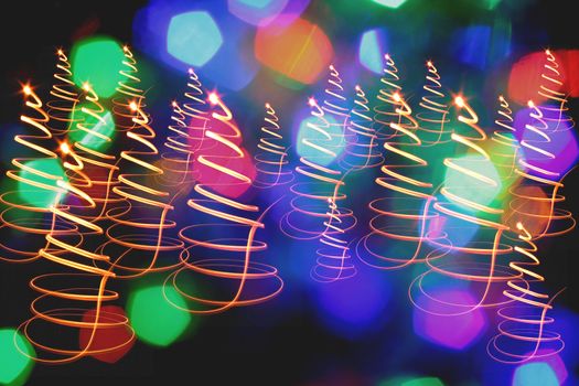 christmas background from the color lights in the dark 