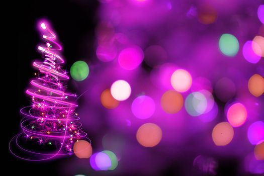 christmas tree from the color lights as nice xmas background