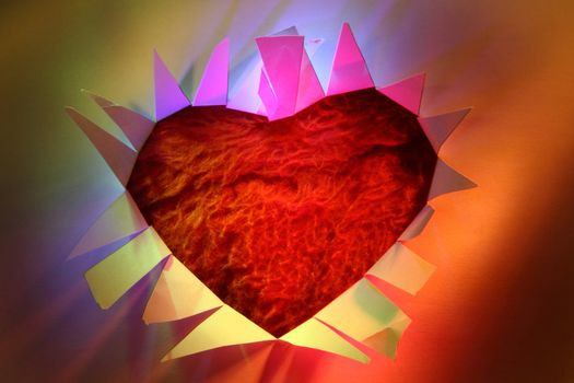 heart in the color lights as valentine background
