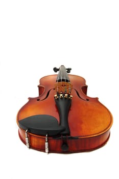 old wooden violin isolated on the white background