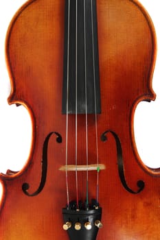 detail of violin isolated on the white background