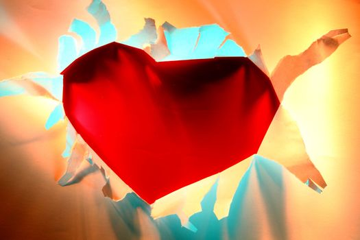 heart in the color lights as valentine background