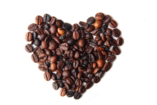 valentine heart from the slice of bread from coffea beans