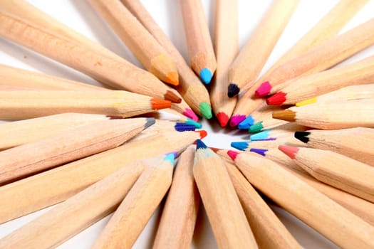 wooden color crayons as nice art  background
