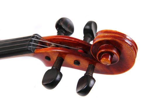 detail of violin isolated on the white background