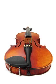 old violin isolated on the white background