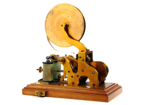 old telegraph isolated on the white background