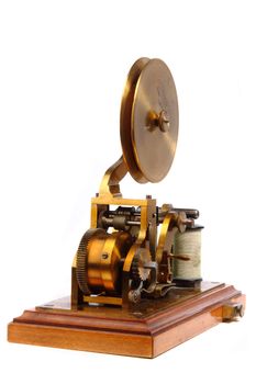 very old telegraph isolated on the white background