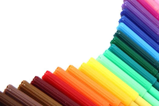 color felt tip pens as nice rainbow background